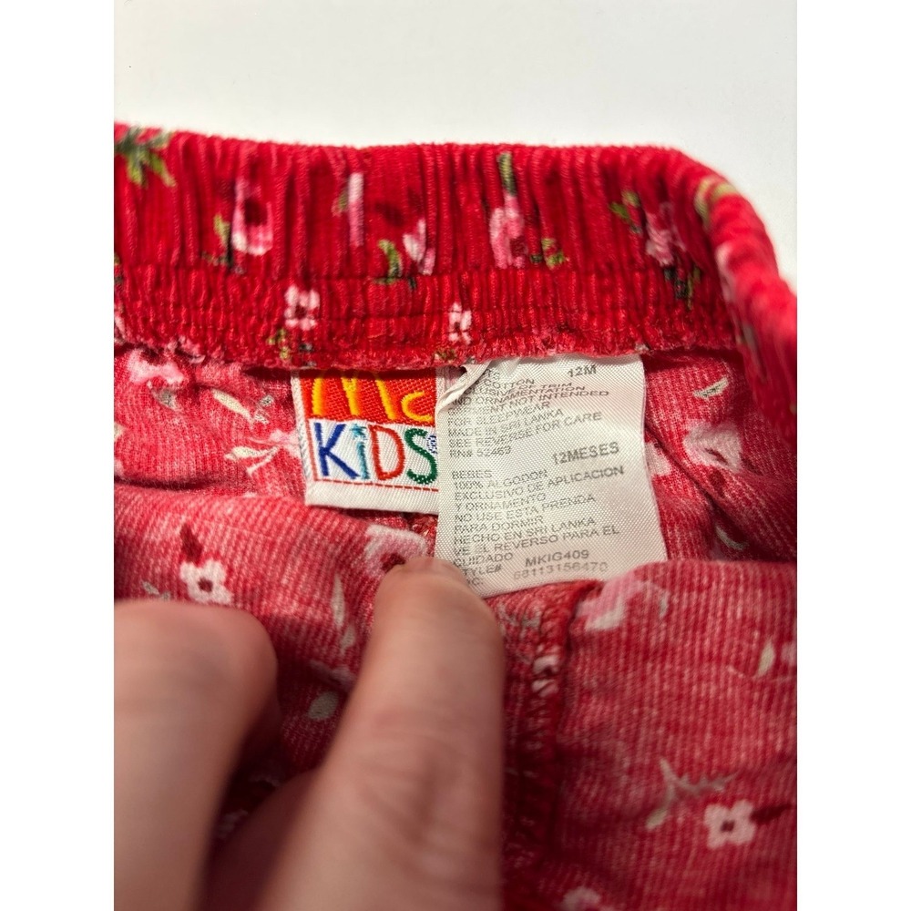 Vintage Kids Clothes McKids McDonald's Red Rose Corduroy (12 mon) - Picture 3 of 7